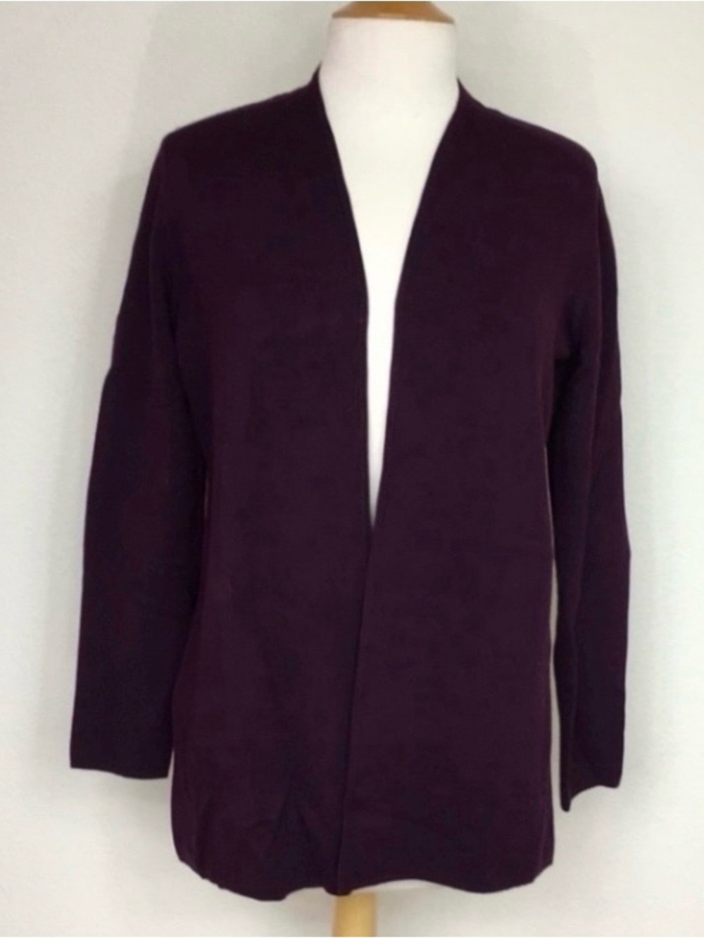 3/$25 Charter Club Womens Merlot Plum Open Knit Cardigan Classic Preppy Size S